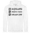 Men`s hoodie Squats bench press deadlift White фото