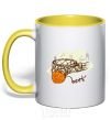 Mug with a colored handle Basketball best yellow фото