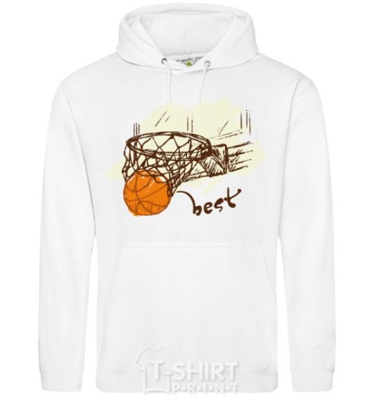 Men`s hoodie Basketball best White фото