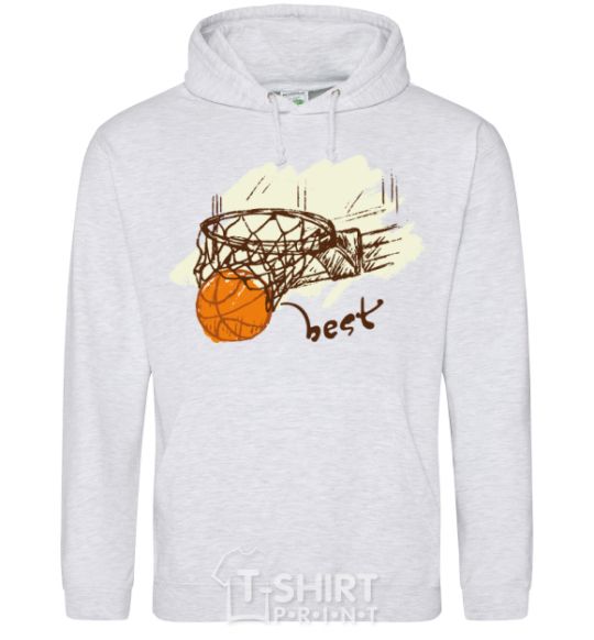 Men`s hoodie Basketball best sport-grey фото