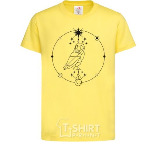 Детская футболка Сова геометрия Лимонный фото