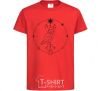 Детская футболка Сова геометрия Красный фото