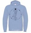Men`s hoodie Owl geometry sky-blue фото