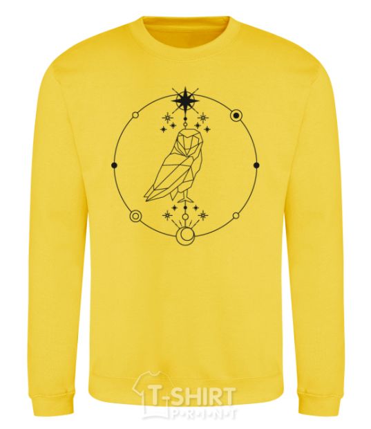 Sweatshirt Owl geometry yellow фото