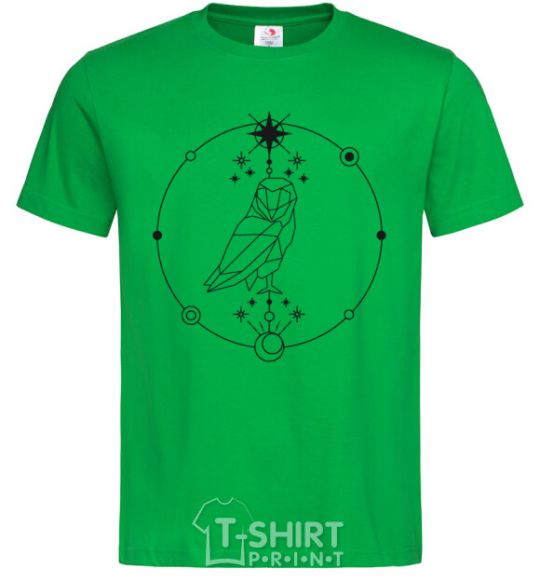 Men's T-Shirt Owl geometry kelly-green фото