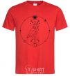 Men's T-Shirt Owl geometry red фото