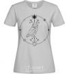 Women's T-shirt Owl geometry grey фото