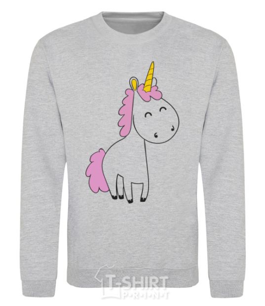 Sweatshirt A cute full-sized unicorn sport-grey фото