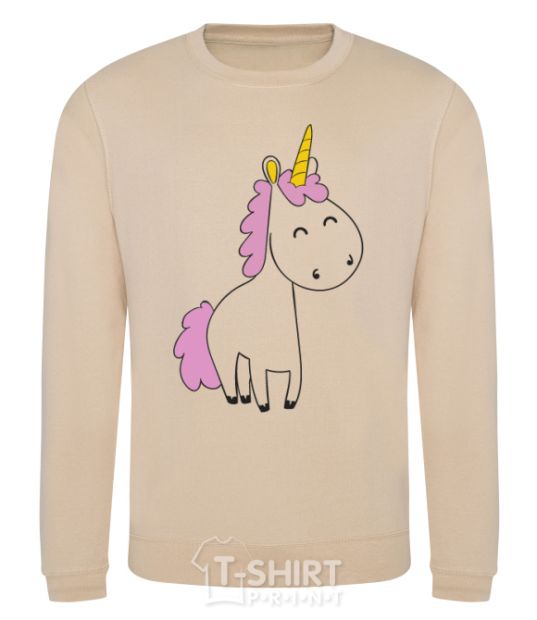Sweatshirt A cute full-sized unicorn sand фото