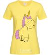 Women's T-shirt A cute full-sized unicorn cornsilk фото