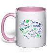 Mug with a colored handle Ideas design crestivity light-pink фото