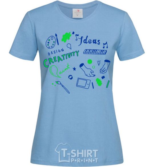 Women's T-shirt Ideas design crestivity sky-blue фото