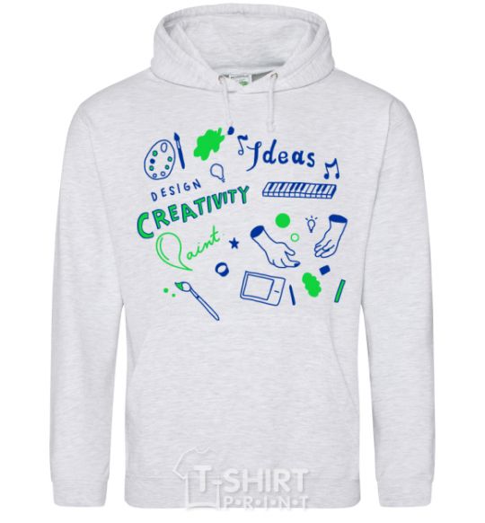 Men`s hoodie Ideas design crestivity sport-grey фото