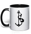 Mug with a colored handle Русалка pole dance black фото