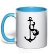 Mug with a colored handle Русалка pole dance sky-blue фото