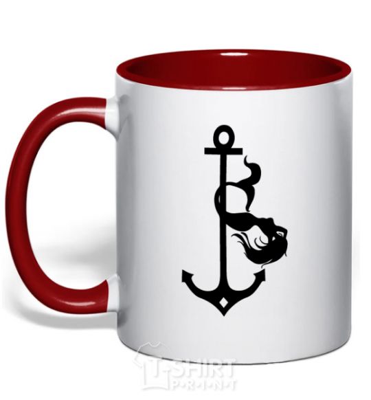 Mug with a colored handle Русалка pole dance red фото