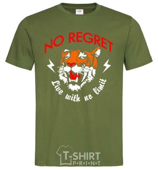 Men's T-Shirt No regret live with no limit millennial-khaki фото