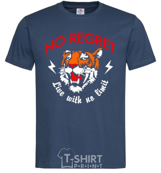 Men's T-Shirt No regret live with no limit navy-blue фото