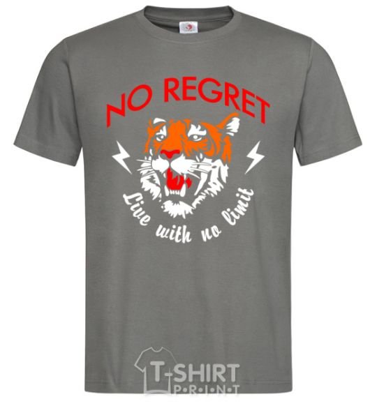 Men's T-Shirt No regret live with no limit dark-grey фото