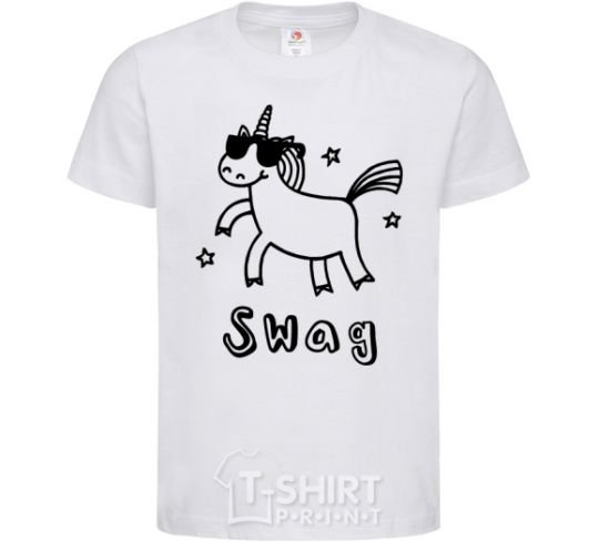 Детская футболка Swag unicorn Белый фото