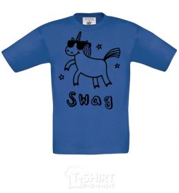 Kids T-shirt Swag unicorn royal-blue фото