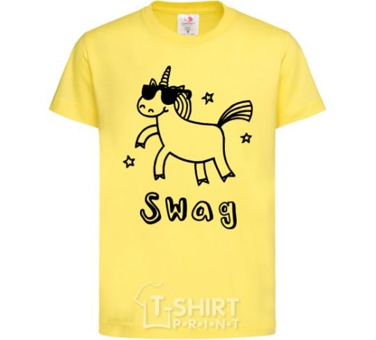 Kids T-shirt Swag unicorn cornsilk фото