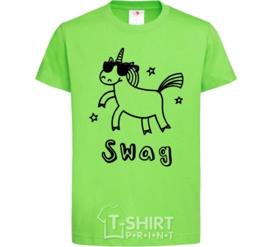 Детская футболка Swag unicorn Лаймовый фото