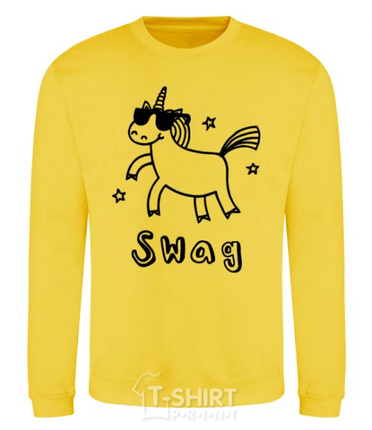Sweatshirt Swag unicorn yellow фото