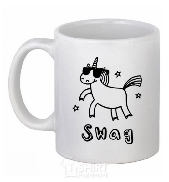 Ceramic mug Swag unicorn White фото