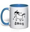 Mug with a colored handle Swag unicorn royal-blue фото