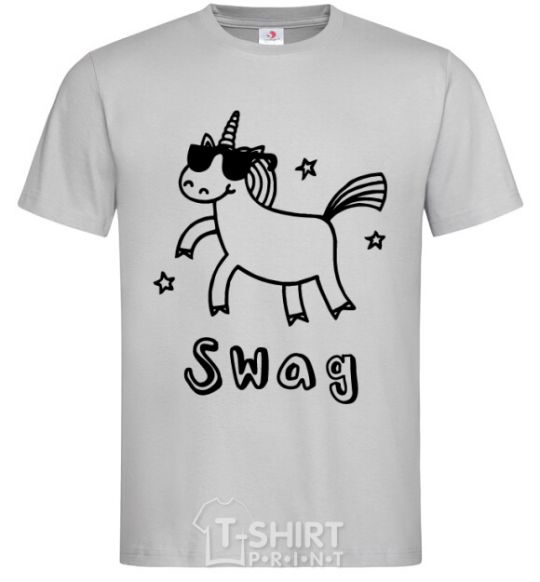 Мужская футболка Swag unicorn Серый фото