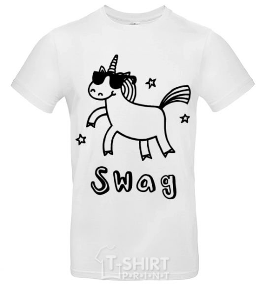 Мужская футболка Swag unicorn Белый фото