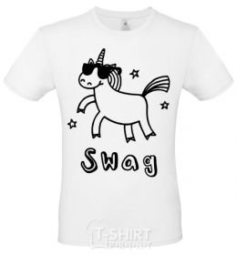 Men's T-Shirt Swag unicorn White фото