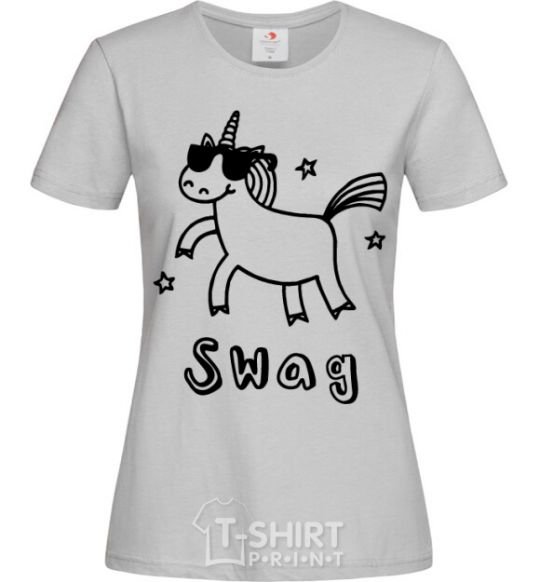 Женская футболка Swag unicorn Серый фото