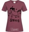 Женская футболка Swag unicorn Бордовый фото