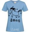 Женская футболка Swag unicorn Голубой фото