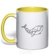 Mug with a colored handle Keith Geometry yellow фото