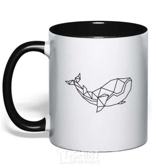 Mug with a colored handle Keith Geometry black фото