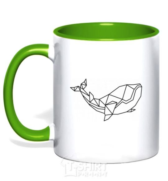 Mug with a colored handle Keith Geometry kelly-green фото