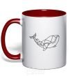 Mug with a colored handle Keith Geometry red фото