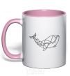 Mug with a colored handle Keith Geometry light-pink фото
