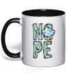 Mug with a colored handle Nope cloud black фото