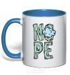 Mug with a colored handle Nope cloud royal-blue фото