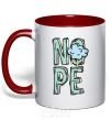 Mug with a colored handle Nope cloud red фото