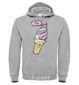 Men`s hoodie Like icecream sport-grey фото