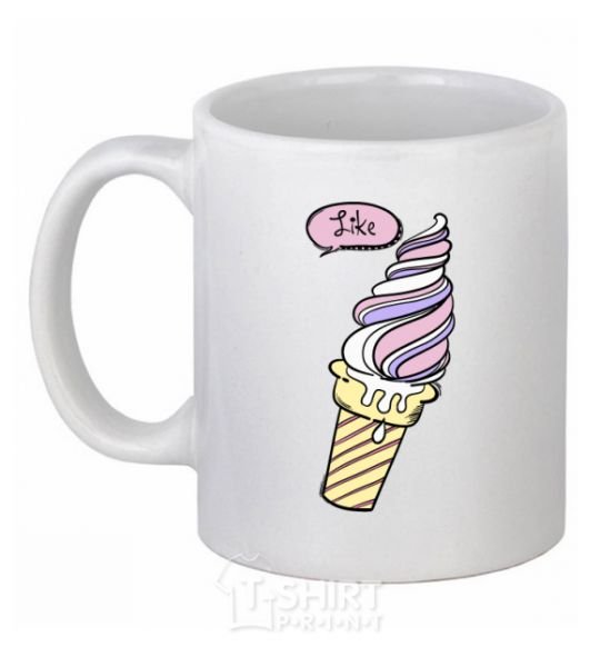 Ceramic mug Like icecream White фото
