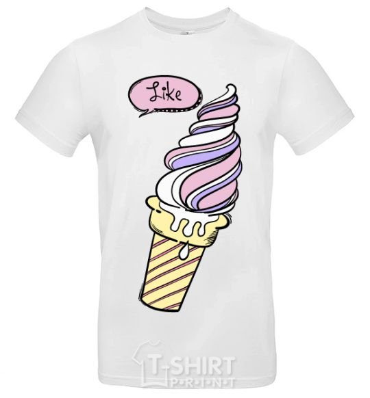 Men's T-Shirt Like icecream White фото