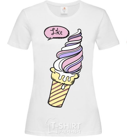 Women's T-shirt Like icecream White фото
