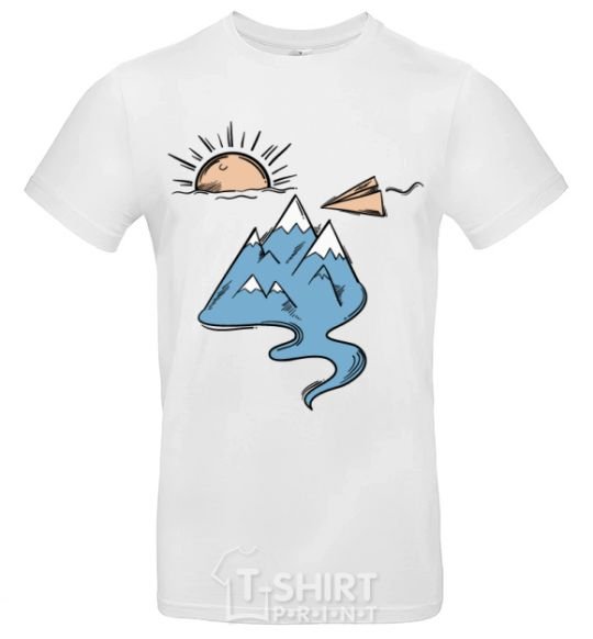 Men's T-Shirt Sunset mountain White фото