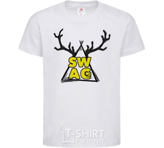 Kids T-shirt Swag horns White фото